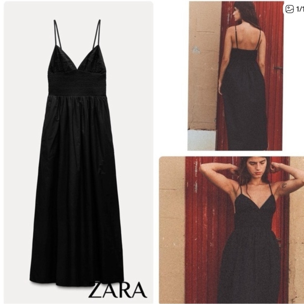 NWT ZARA WOMEN EMBROIDERED
GABARDINE DRESS SIZE MEDIUM